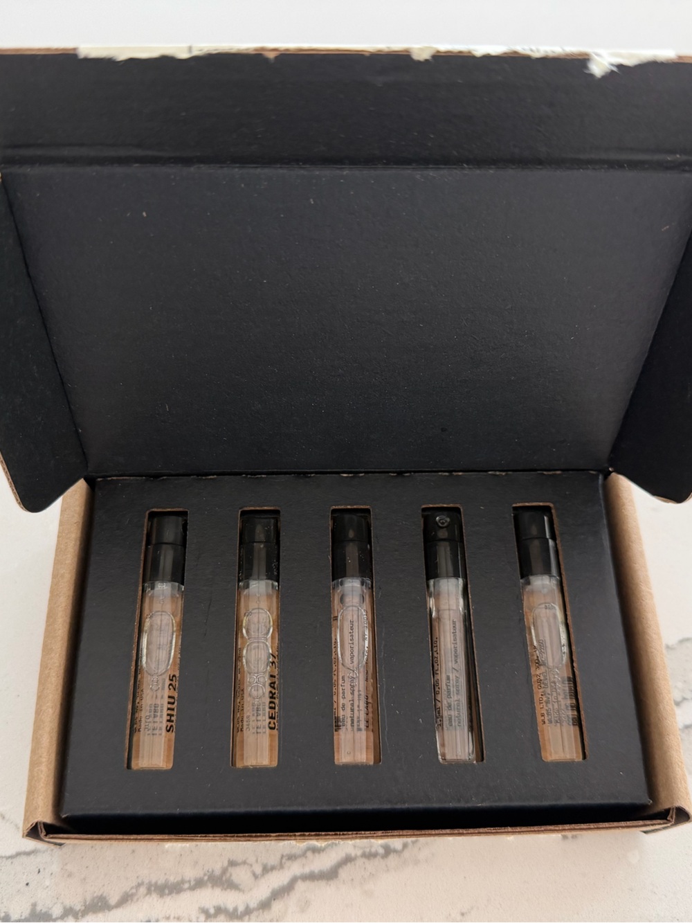 Le Labo City Exclusives Samples: Giac 10,Vanilla 44, Shui 25, Musc 25, Cedrat 37